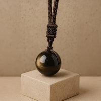 "Sphere" Pendant in Golden Obsidian 1