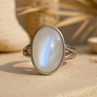 Adjustable Ring "Astral Sweetness" in Moonstone 3