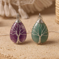 Natural Stone Tree of Life Pendant 9