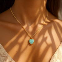 Natural Stone Heart Pendant 10