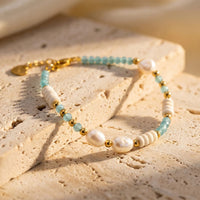 "Peaceful Ocean" Bracelet & Freshwater Pearls 3