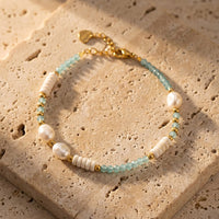 "Peaceful Ocean" Bracelet & Freshwater Pearls 1