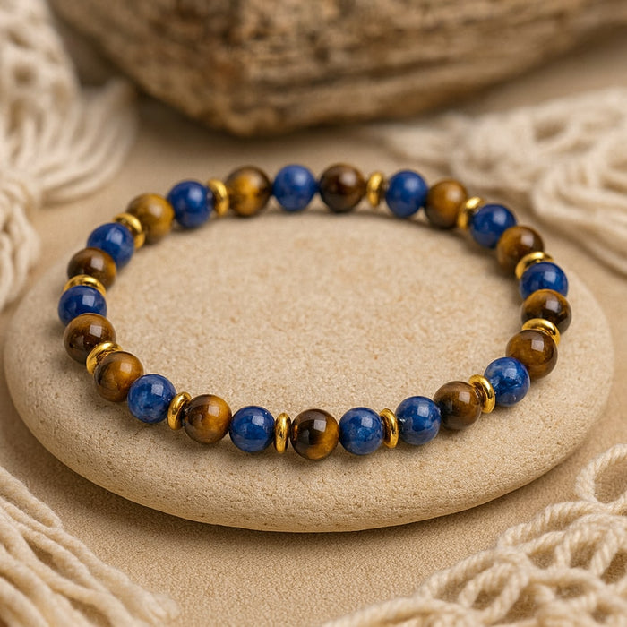 "Letting Go" Bracelet in Tiger Eye & Lapis Lazuli