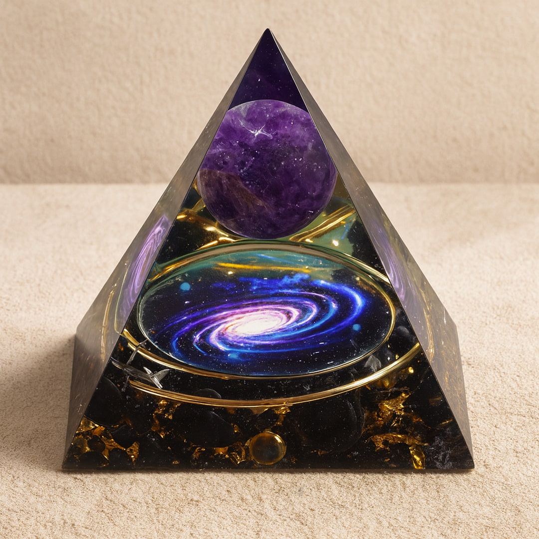 Orgonite "Galaxy" in Amethyst & Black Obsidian