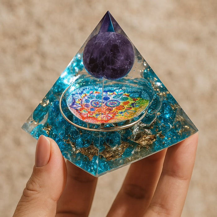 Orgonite "Refuge" in Amethyst & Blue Quartz