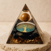 Orgonite "Tree of Life Reborn" in Tiger's Eye & Obsidian 1