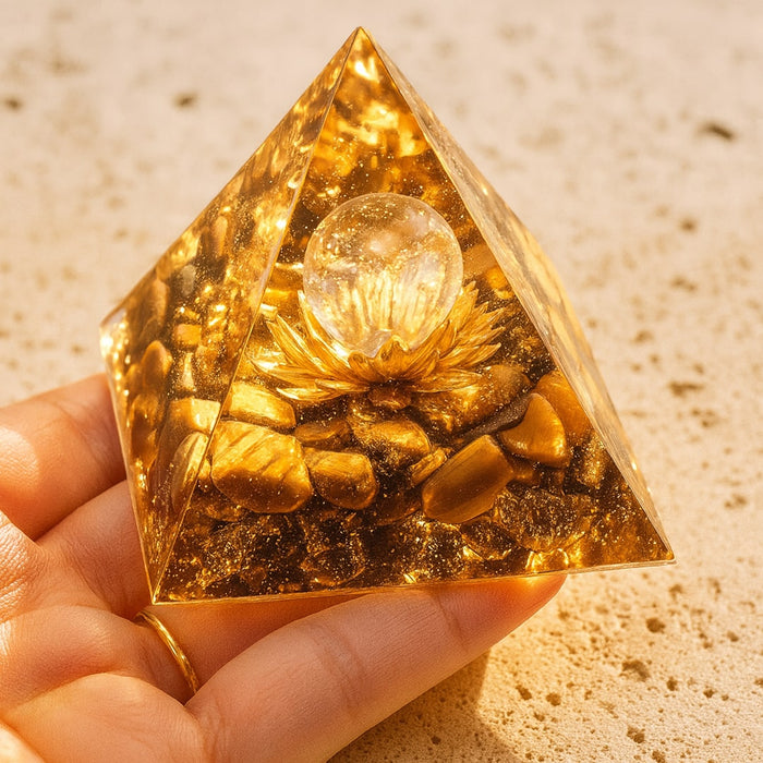 Orgonite "Divine Lotus" in Tiger's Eye