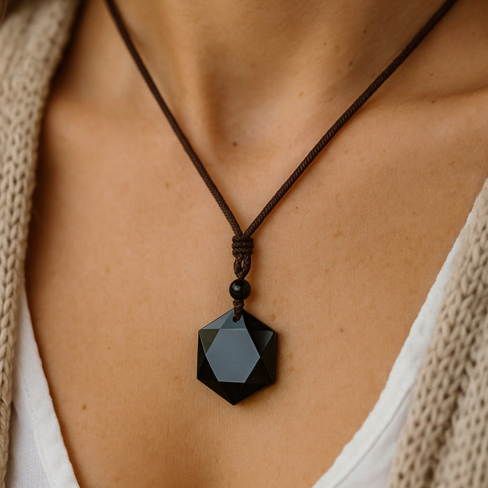 "Stern"-Anhänger aus schwarzem Obsidian