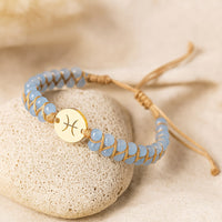 "12 Constellations" Braided Bracelet in Natural Stones 12