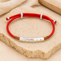 Red Cord Bracelet "Mantra" - Symbolic Good Luck Charm 3