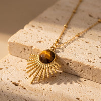 “Maya Sun” Pendant in Tiger's Eye 1