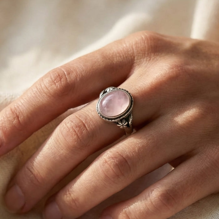 "Süße der Liebe" Ring aus Rosenquarz