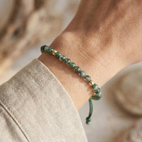"Serenity" Adjustable Bracelet in Moss Agate 2