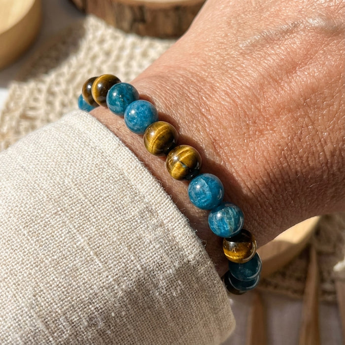 Armband "New Momentum" aus Apatit & Tigerauge