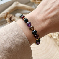 "Harmony & Protection" Bracelet in Shungite, Smoky Quartz, Amethyst & Garnet 4