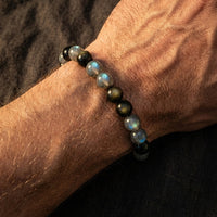 "Spiritual Refuge" Bracelet in Labradorite & Golden Obsidian 4