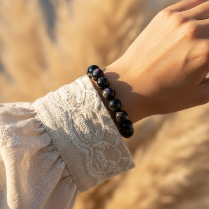 Armband „Guardian Eye“ aus Himmelsaugen-Obsidian