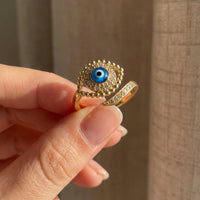 Adjustable Blue Eye Lucky Ring 4