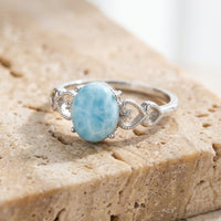 Adjustable Ring "Inner Lagoon" in Larimar Stone 3