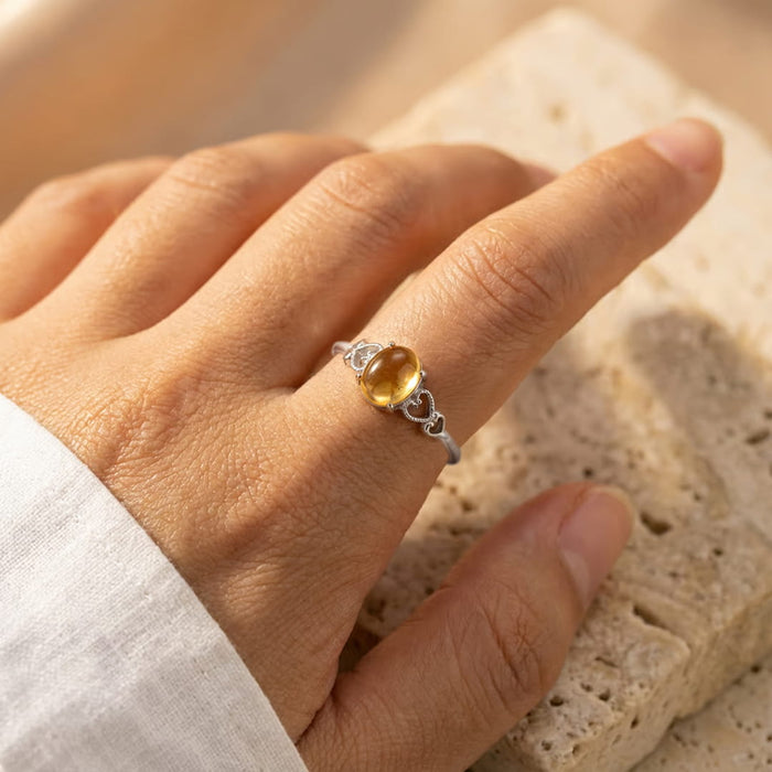 Verstellbarer Ring „Freude & Fülle“ aus Citrin