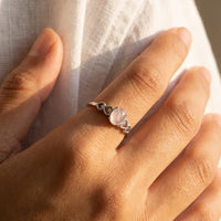 "Serenity Rose" Adjustable Ring in Rose Quartz 2