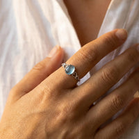 Adjustable Ring "Sea Crystal" in Aquamarine 2