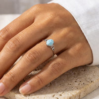 Adjustable Ring "Inner Lagoon" in Larimar Stone 4