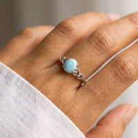 Adjustable Ring "Inner Lagoon" in Larimar Stone 2