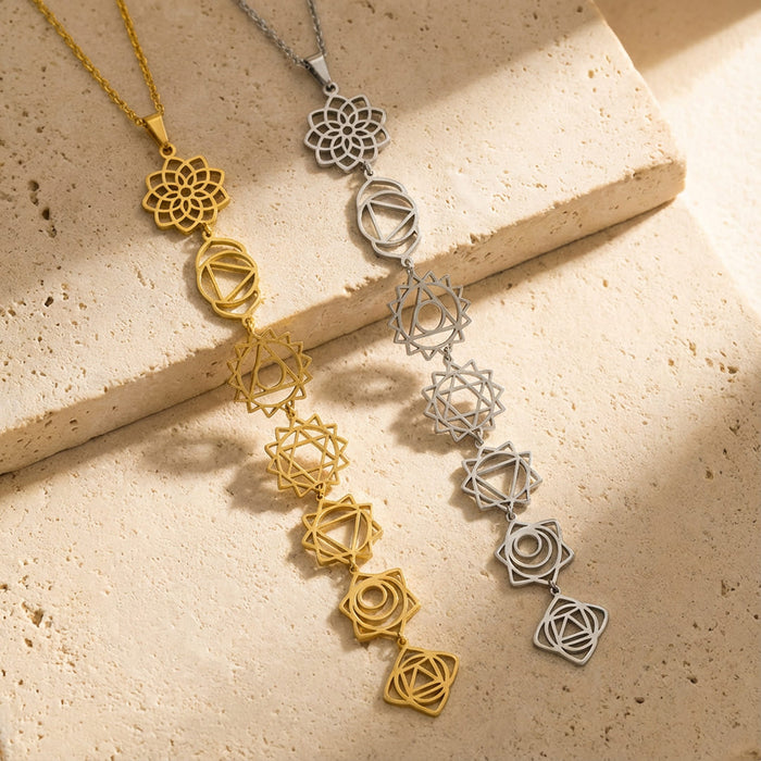 7 Chakra Kette - Heilige Symbole