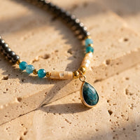 "Drop" Choker Necklace in Apatite 1