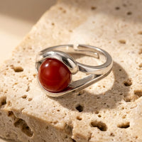 Adjustable Ring "Inner Momentum" in Red Agate 4