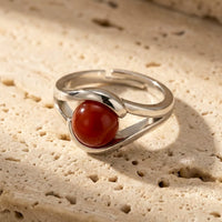 Adjustable Ring "Inner Momentum" in Red Agate 1