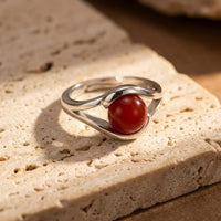 Adjustable Ring "Inner Momentum" in Red Agate 3
