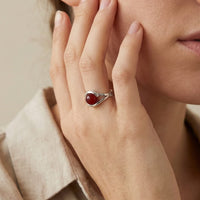 Adjustable Ring "Inner Momentum" in Red Agate 2