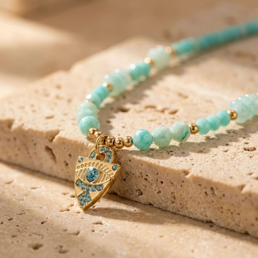 "Protective Eye" Amazonite Necklace