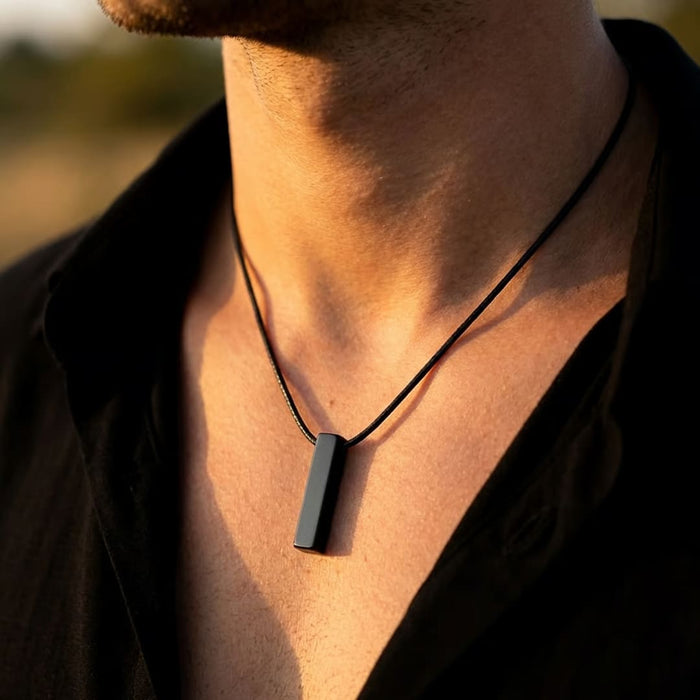 "Protection Stem"-Anhänger aus schwarzem Obsidian