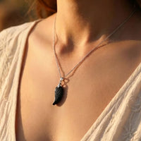 "Angel Wing" Pendant in Natural Stone 8