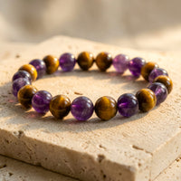 "Deliverance" Bracelet in Amethyst & Tiger's Eye 1