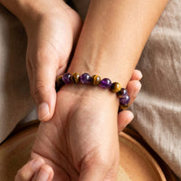 "Deliverance" Bracelet in Amethyst & Tiger Eye 2