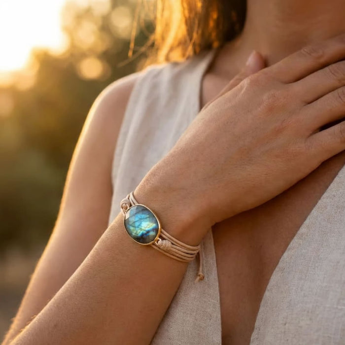 Armband "Schild des Lichts" aus Labradorit