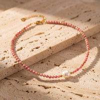 "Pearl of Tenderness" Necklace - Rhodochrosite 1