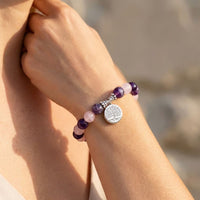 "Love & Spirituality" Bracelet in Amethyst & Rose Quartz 6