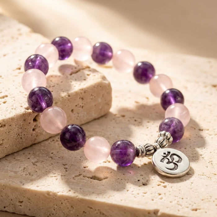 Armband "Liebe & Spiritualität" aus Amethyst & Rosenquarz