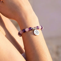 "Love & Spirituality" Bracelet in Amethyst & Rose Quartz 2