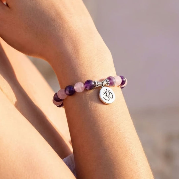 Armband "Liebe & Spiritualität" aus Amethyst & Rosenquarz