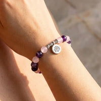 "Love & Spirituality" Bracelet in Amethyst & Rose Quartz 8