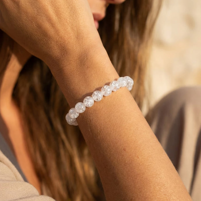 "Splashes of Light" Bracelet in Cracked Rock Crystal