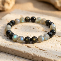 "Spiritual Refuge" Bracelet in Labradorite & Golden Obsidian 1