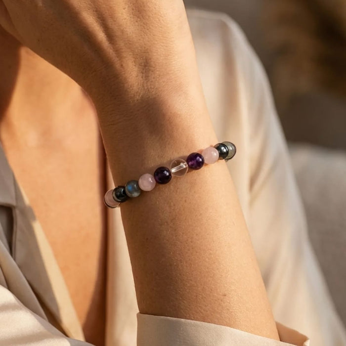 "Hohe Schwingung" Symbolarmband aus Natursteinen