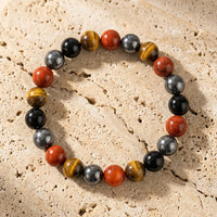 "Anchoring & Protection" Bracelet in Tourmaline, Red Jasper, Hematite & Tiger Eye 5